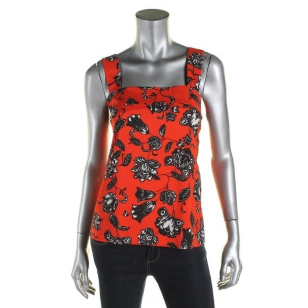 Vince Camuto Red Floral Sleeveless Tank Top S
